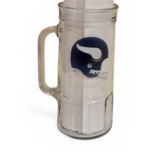 Vintage Set of 6 Vikings Glass Mugs